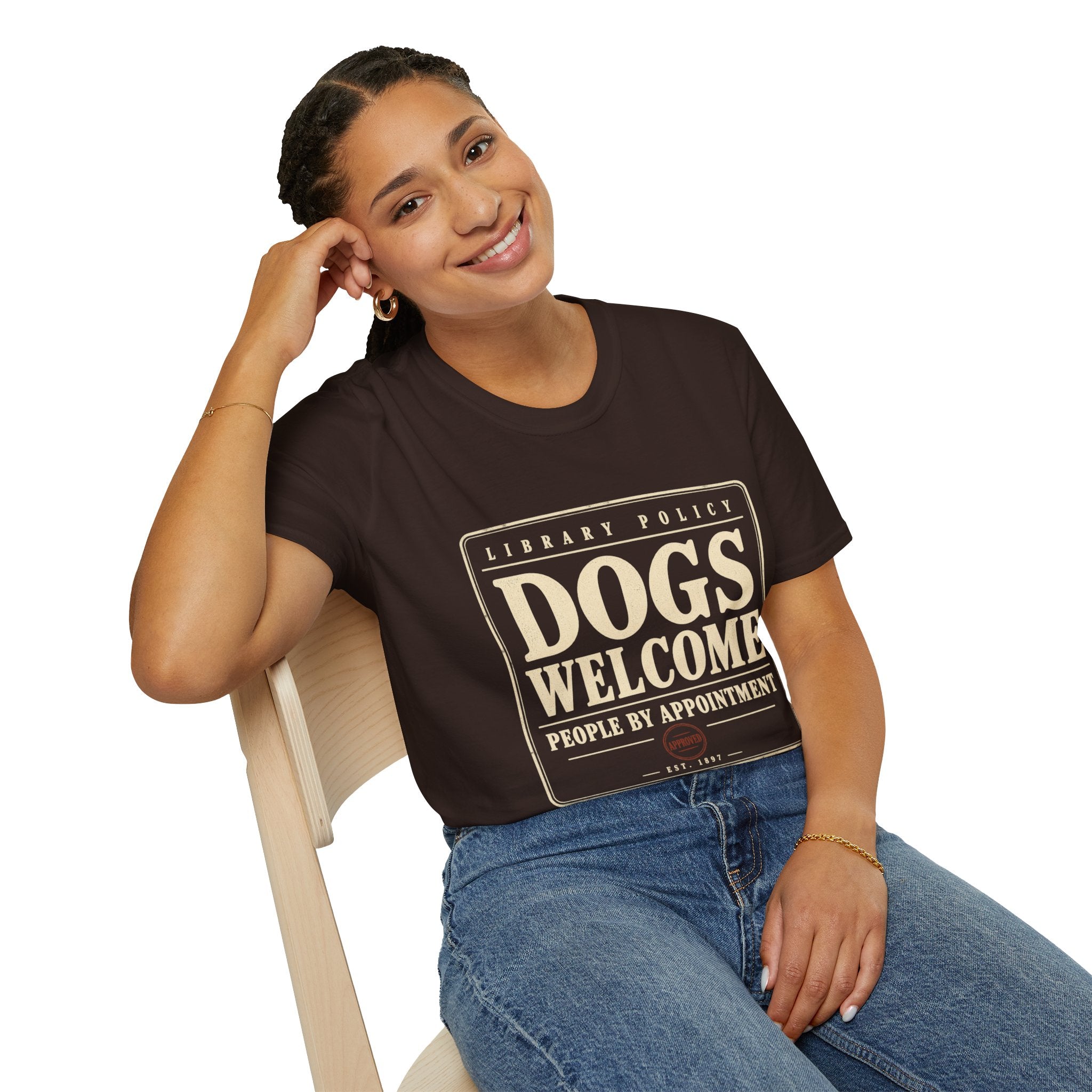 Dogs Welcome, People by Appointment Vintage Library Tee