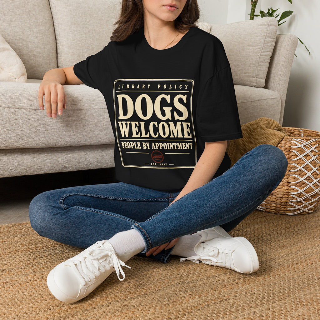 Dogs Welcome, People by Appointment Vintage Library Tee