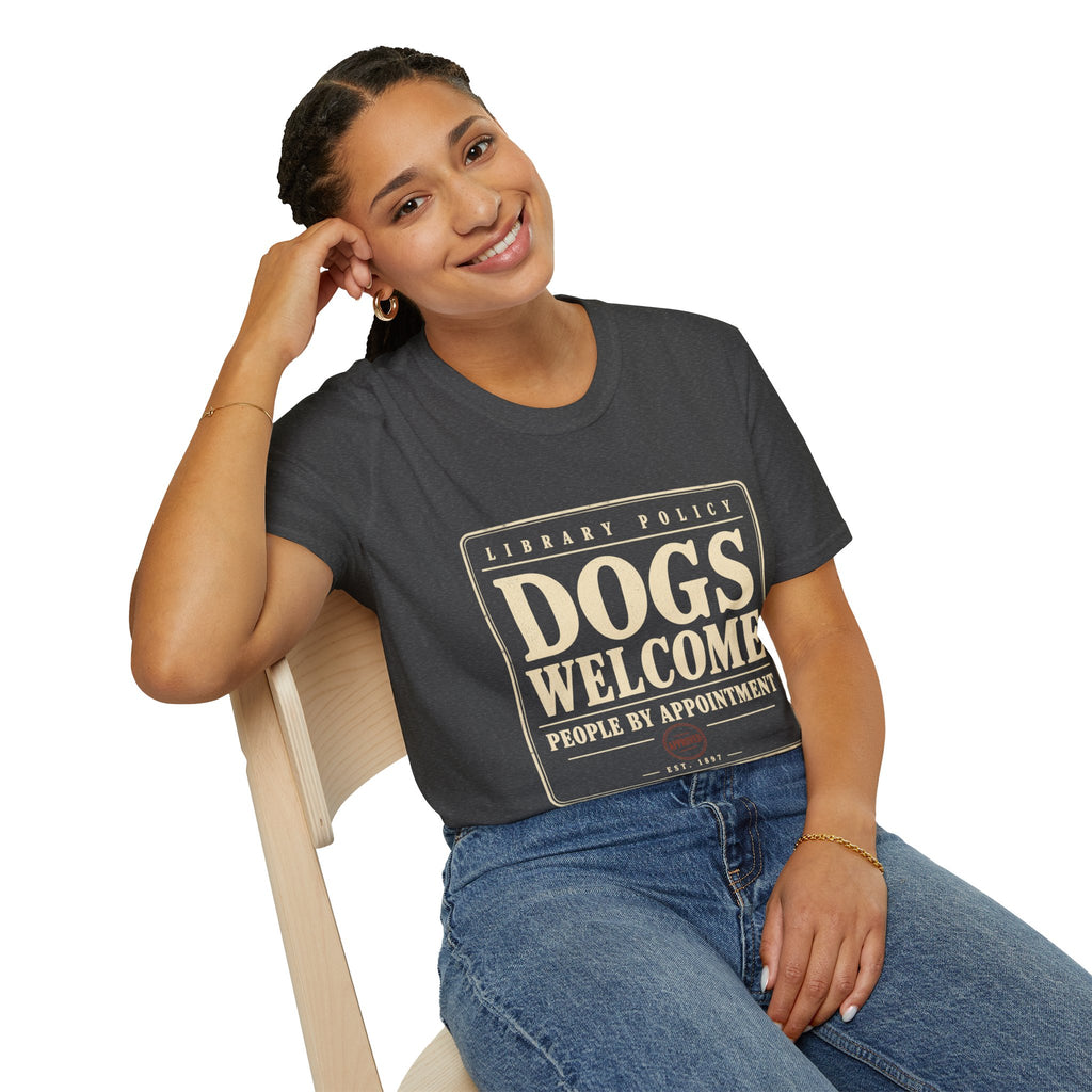 Dogs Welcome, People by Appointment Vintage Library Tee