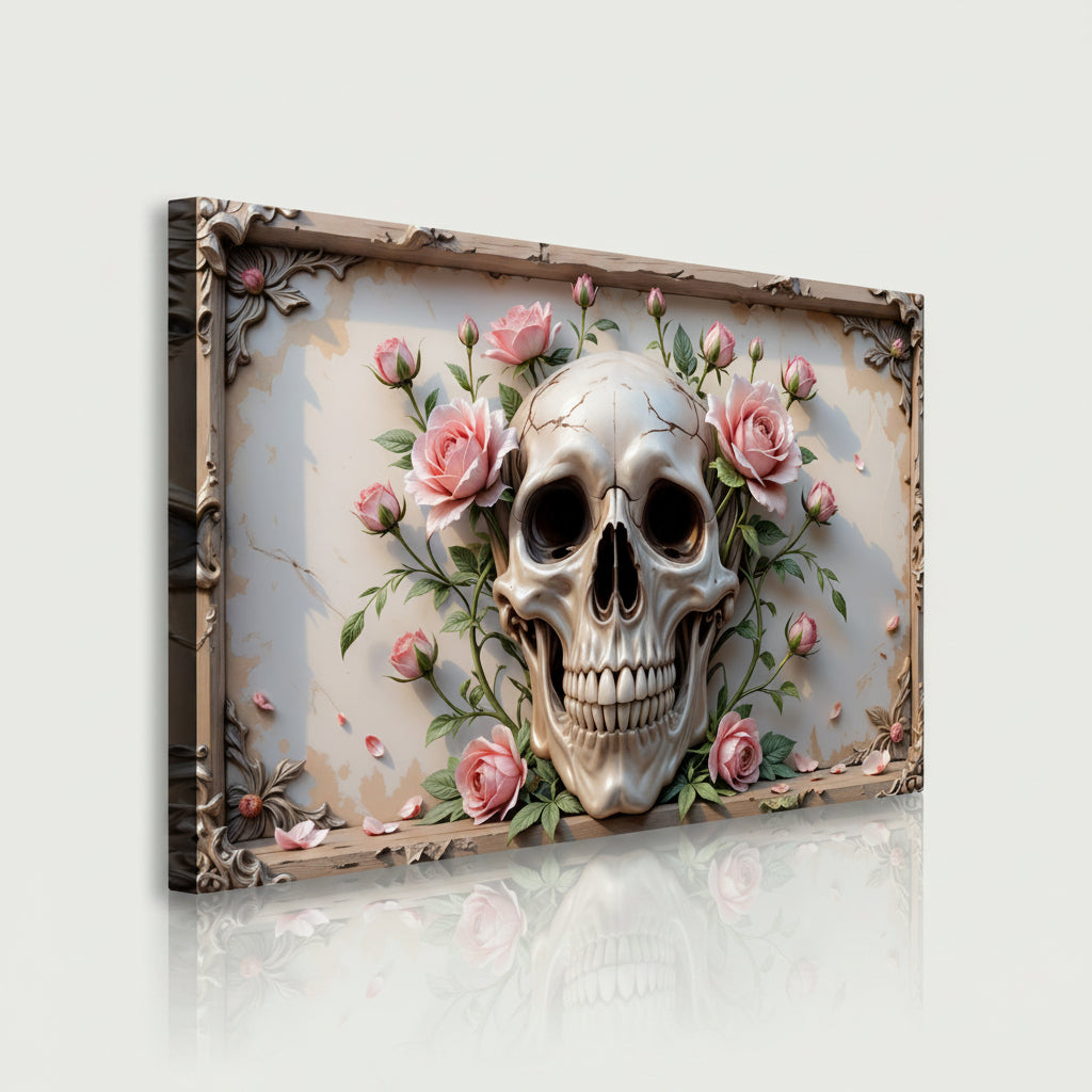 3D Rose And Skull Wall Art V – Whistle Rose