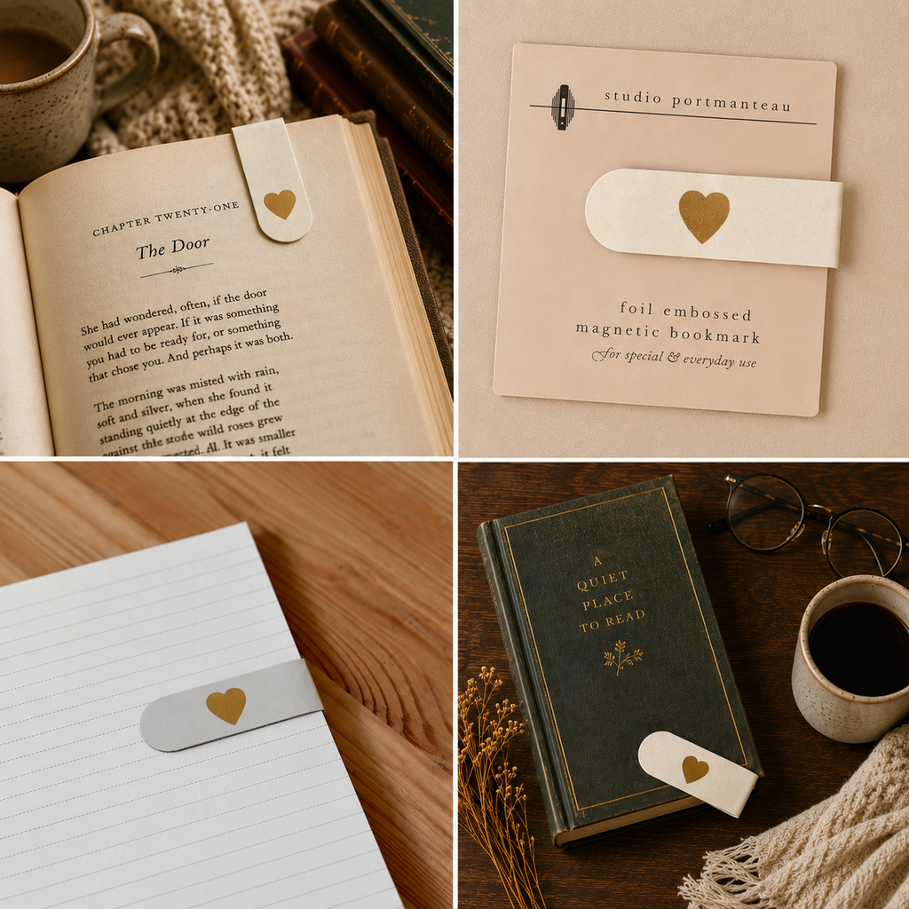 Gold Heart Magnetic Bookmark
