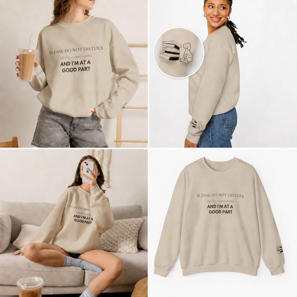 Dog & Book Lover Sweatshirt — Please Do Not Disturb