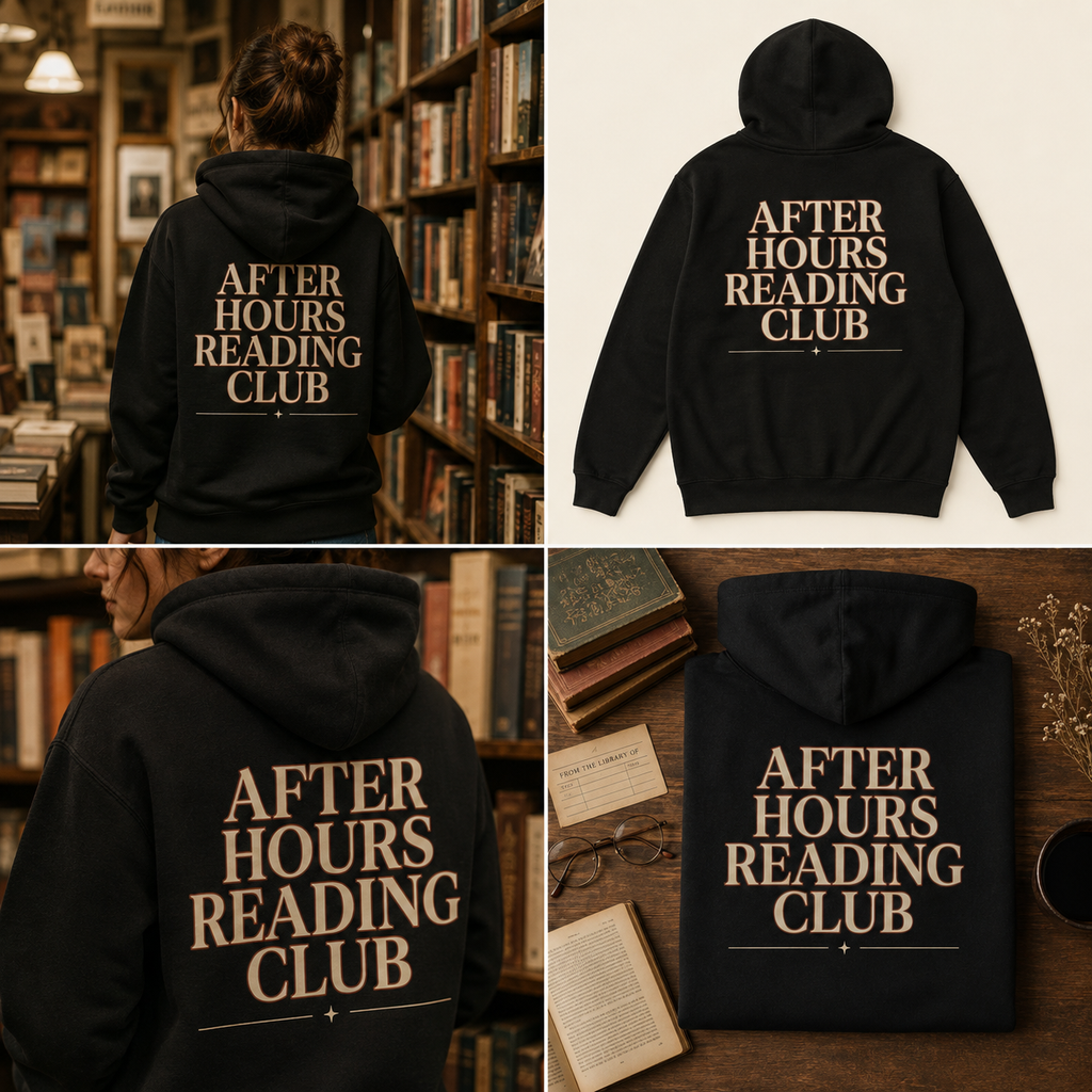 After Hours Reading Club Hoodie | Bookish Back Print Sweatshirt
