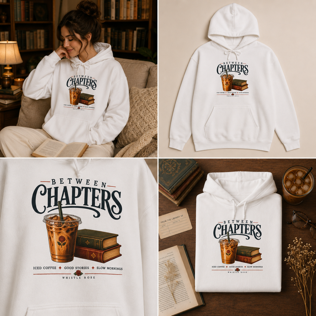 Between Chapters Hoodie | Bookish Reading Sweatshirt