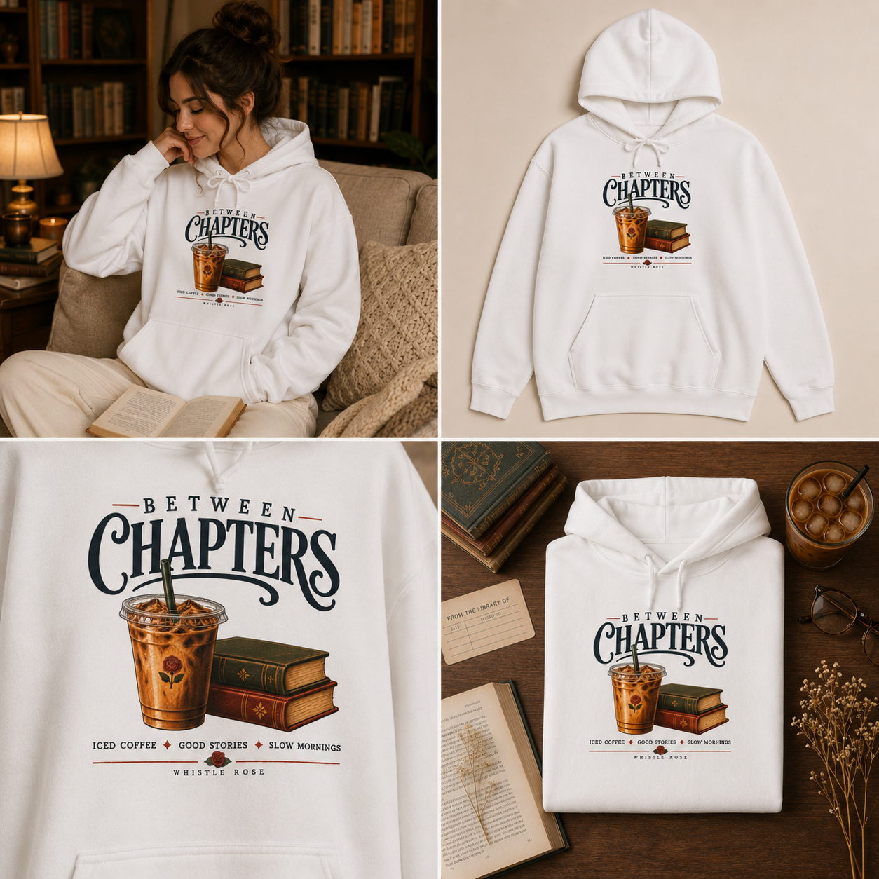 Between Chapters Hoodie | Bookish Reading Sweatshirt