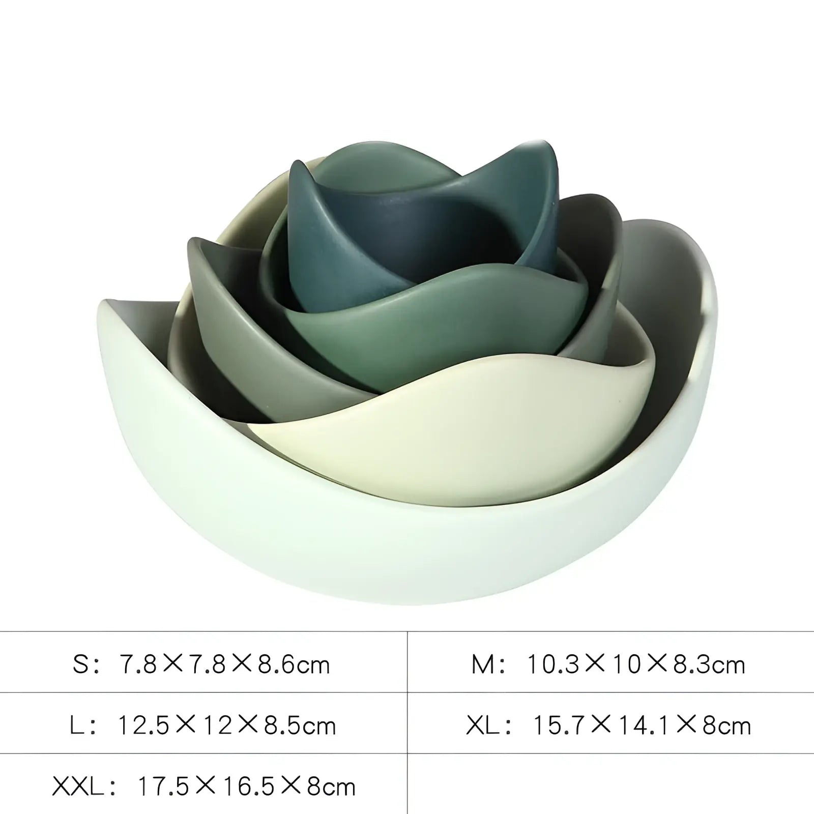 Ceramic Lotus Bowl Pastel Pink Nesting Flower Set